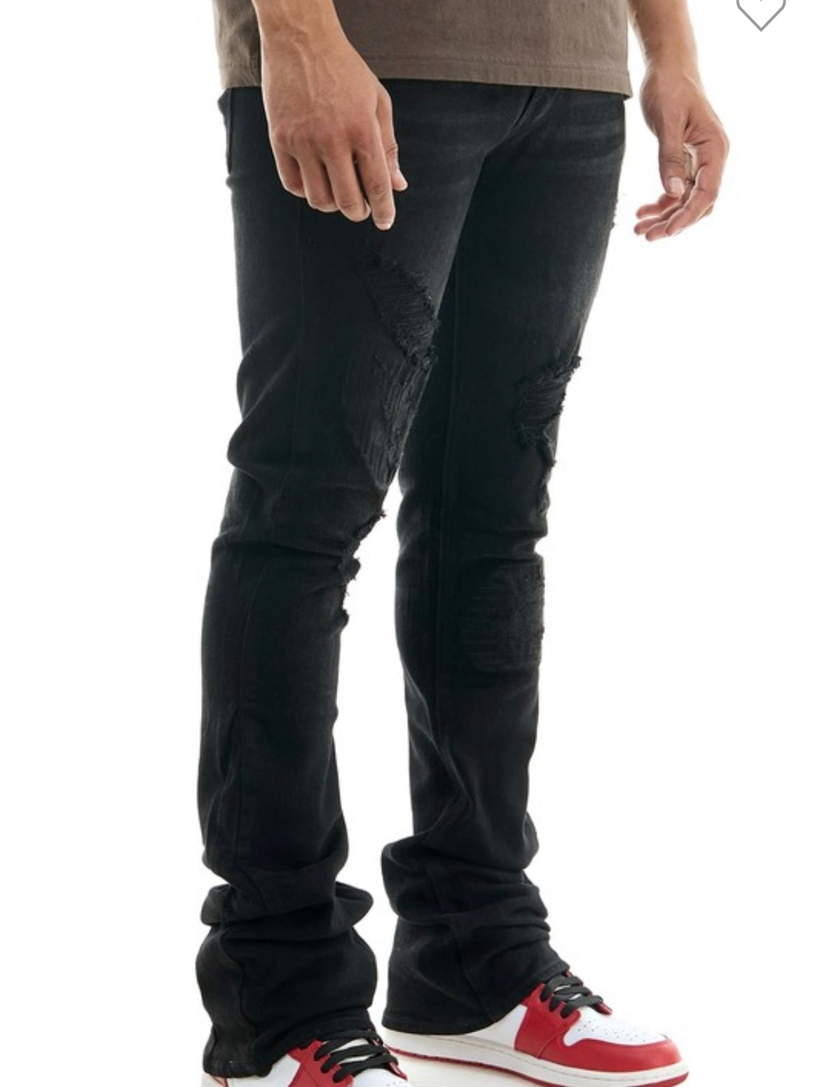 MEN BLACK DISTRESSED JEANS