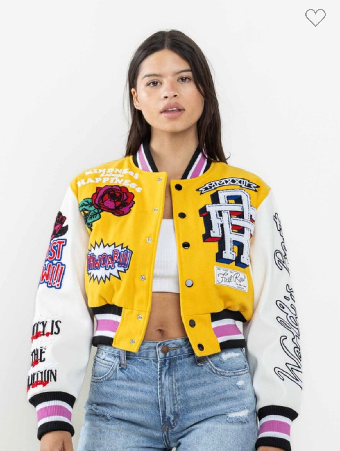 WOMEN- The "FLOWER POWER" VarsIty Jacket