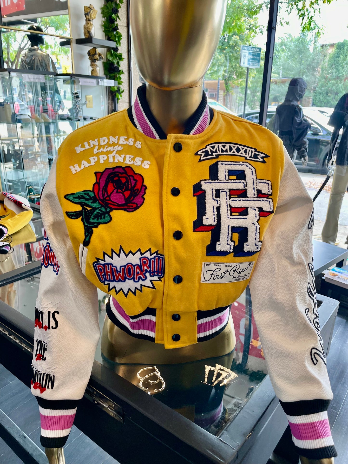 WOMEN- The "FLOWER POWER" VarsIty Jacket