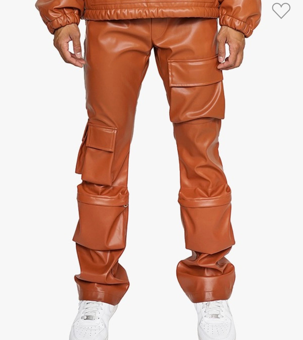 MEN- THE "A DOUBLE SHOT OF COGNAC”  VEGAN LEATHER CARGOS