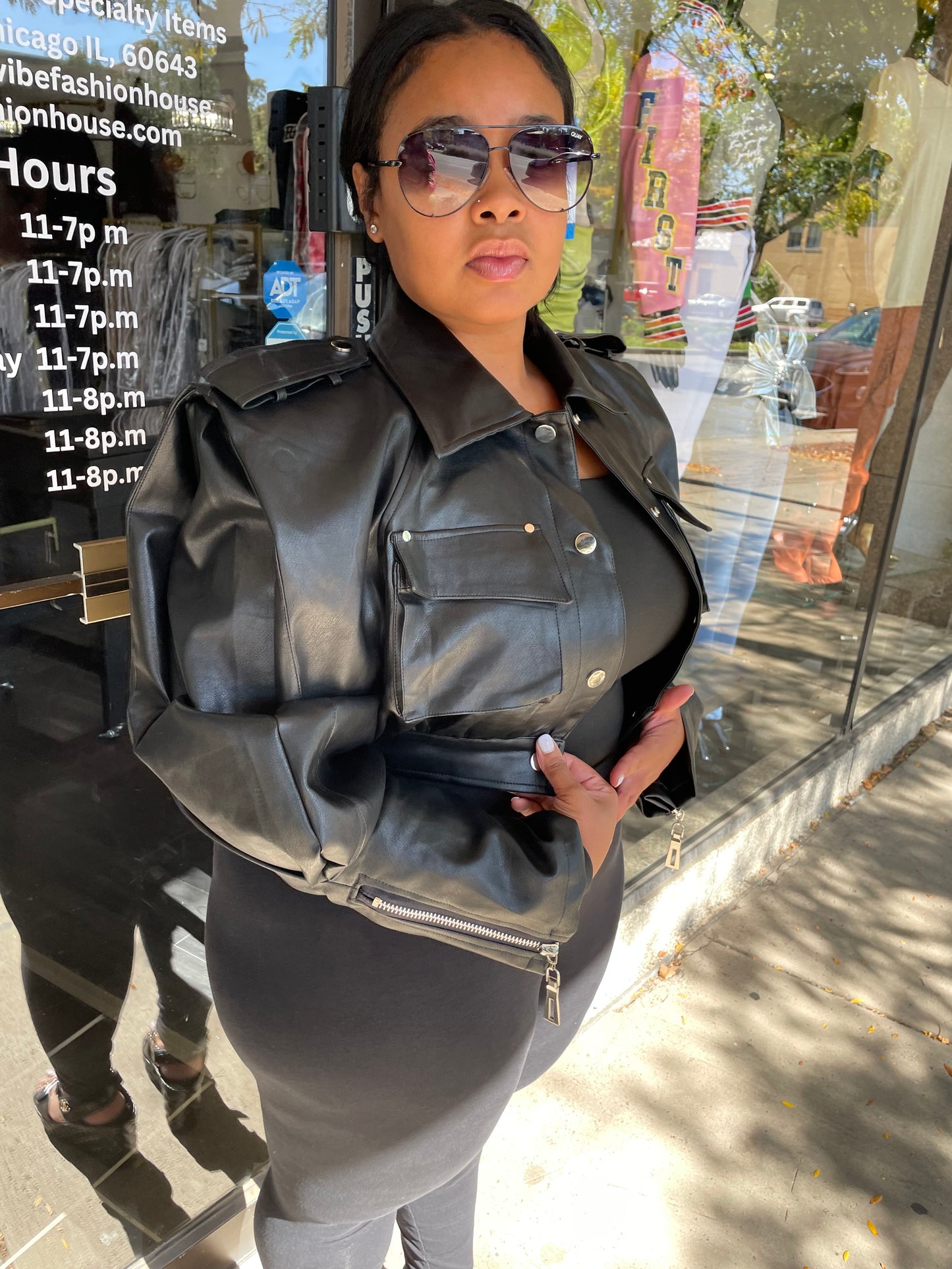 WOMEN -The “STAND ALONE” vegan leather jacket