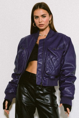 PURPLE RAIN VEGAN LEATHER JACKET